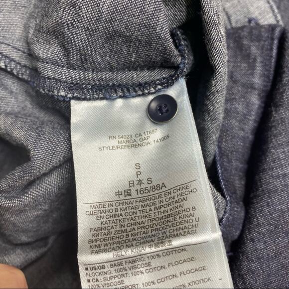 Gap 1969 Polka Dot Two Tone Denim Top - Picture 5 of 7